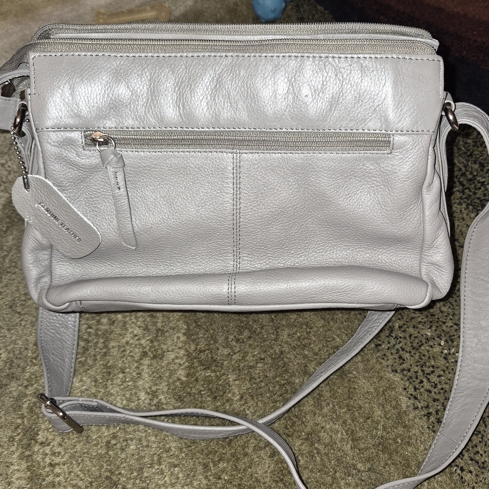 Gray Genuine Leather Bag